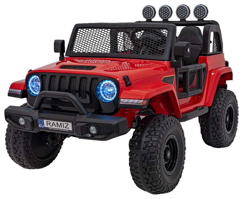 Auto terenowe OFF-ROAD 3.0 dla dzieci Czerwony + Pilot + Wolny Start + Pasy + Audio LED