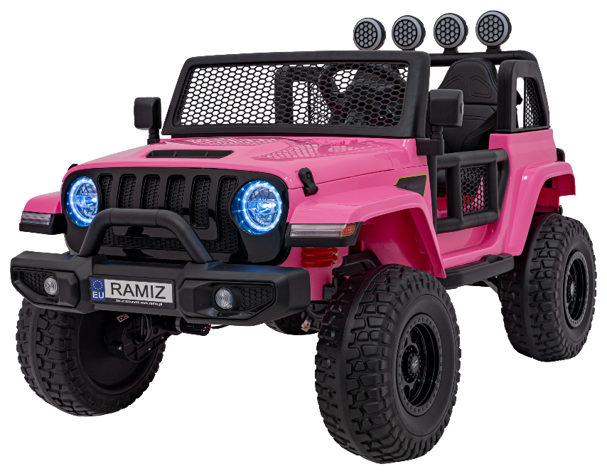 Auto terenowe OFF-ROAD 3.0 dla dzieci Różowy + Pilot + Wolny Start + Pasy + Audio LED