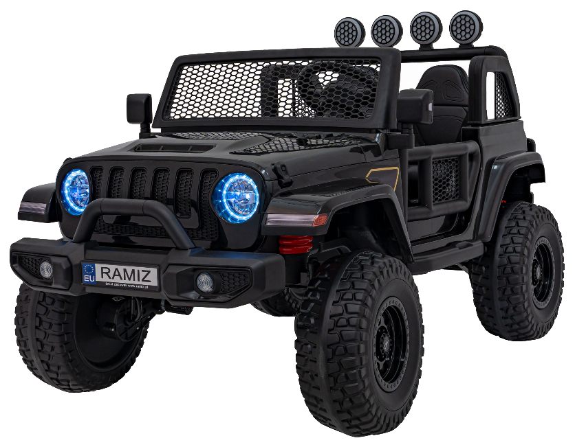 Auto terenowe OFF-ROAD 3.0 dla dzieci Czarny + Pilot + Wolny Start + Pasy + Audio LED