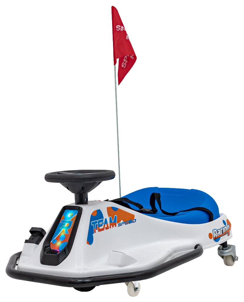 Pojazd Racing Drifter na akumulator dla dzieci Biały + Funkcja driftu + Audio LED