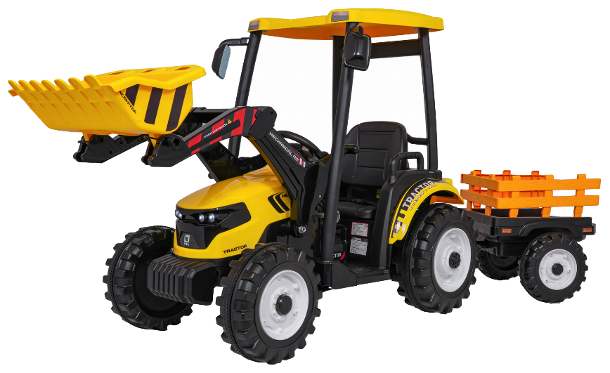 Pojazd MEGA Traktor D68 Z Przyczepką Żółty