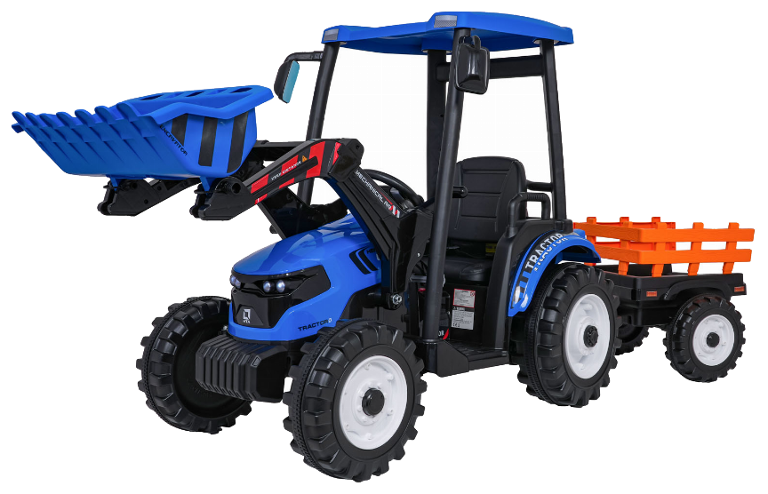Pojazd MEGA Traktor D68 Z Przyczepką Niebieski