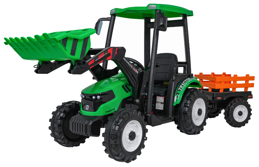 Pojazd MEGA Traktor D68 Z Przyczepką Zielony