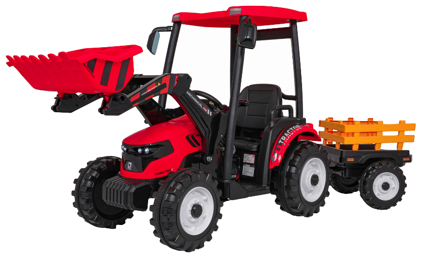 Pojazd MEGA Traktor D68 Z Przyczepką Czerwony