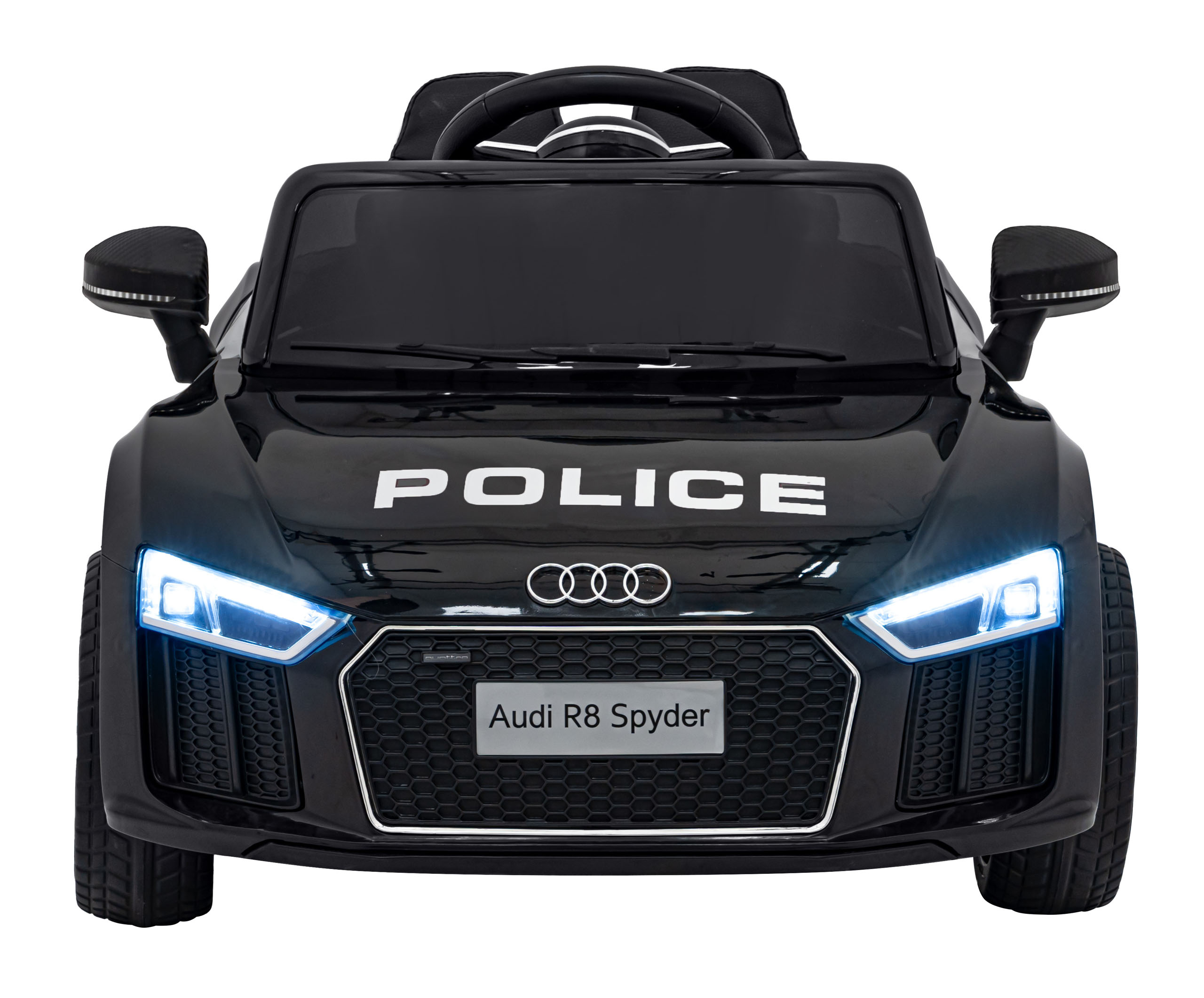 Audi R8 Policja na akumulator dla dzieci + Pilot + EVA + Wolny Start + MP3 LED