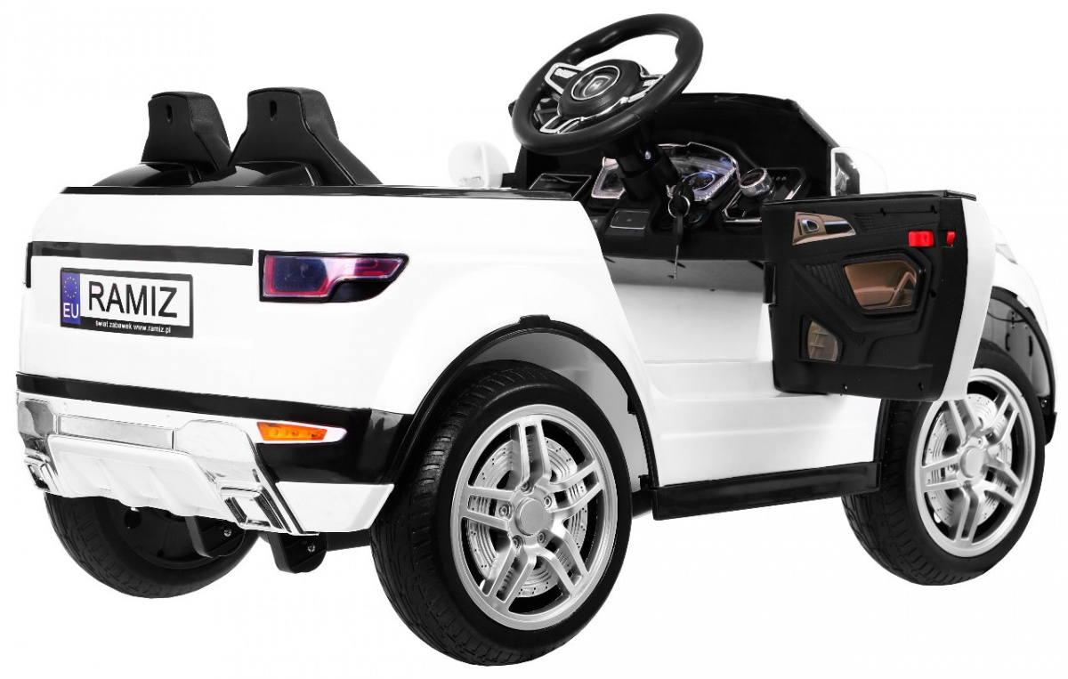Autko Rapid Racer elektryczne dla dzieci, Biały SUV + Pilot