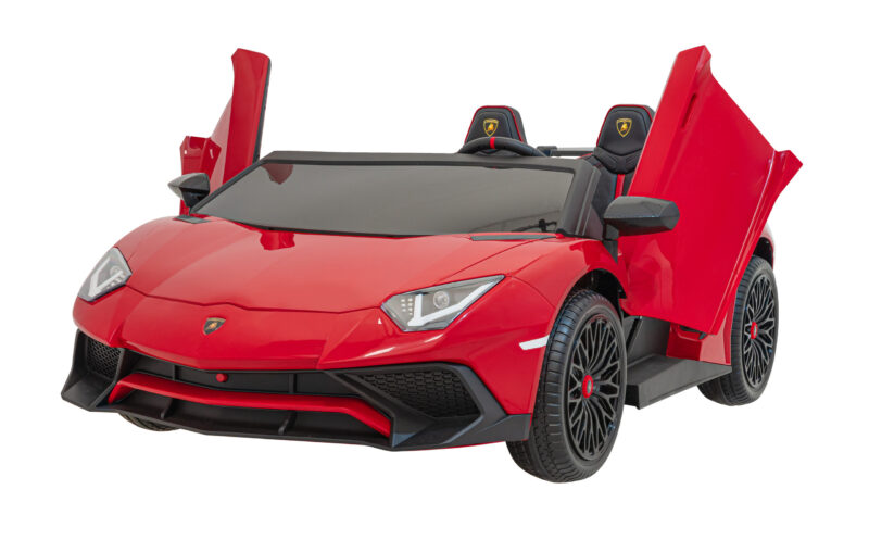 Auto Lamborghini Aventador SV na akumulator dla 2 dzieci Czerwony + Pilot 2,4 GHz + Pianka EVA + Audio LED