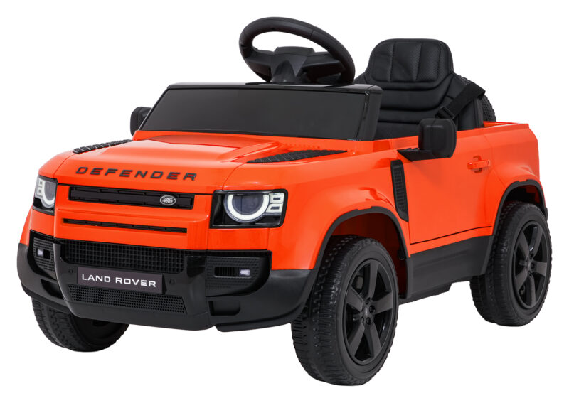 Auto Land Rover Defender pomarańczowe na akumulator dla dzieci + pilot R/C