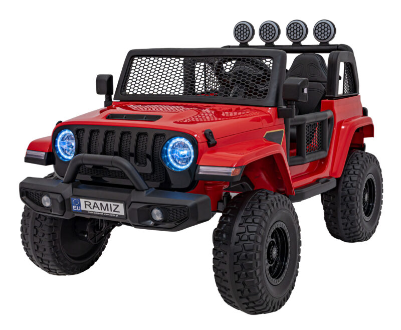 Auto terenowe OFF-ROAD 3.0 dla dzieci Czerwony + Pilot + Wolny Start + Pasy + Audio LED
