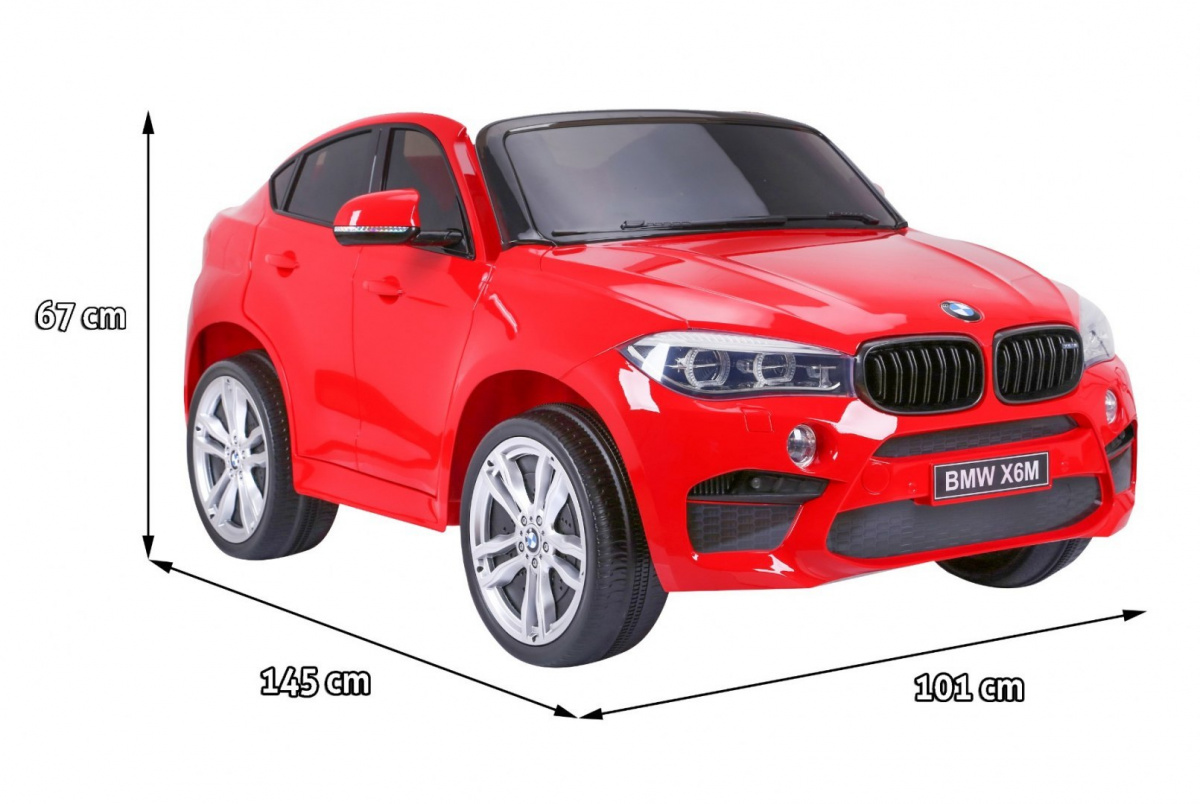BMW X6M XXL dla 2 dzieci Czerwony SUV + Pilot + Ekoskóra