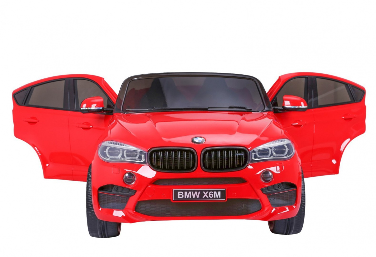 BMW X6M XXL dla 2 dzieci Czerwony SUV + Pilot + Ekoskóra
