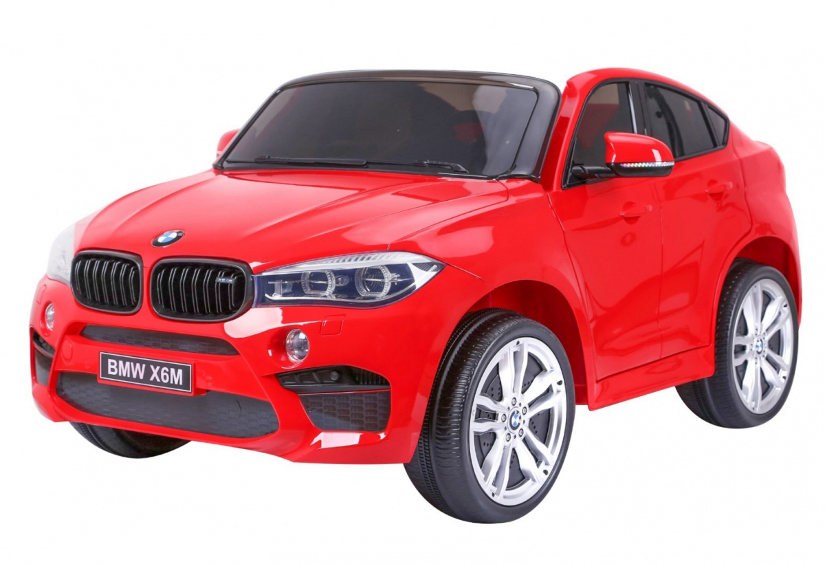 BMW X6M XXL dla 2 dzieci Czerwony SUV + Pilot + Ekoskóra