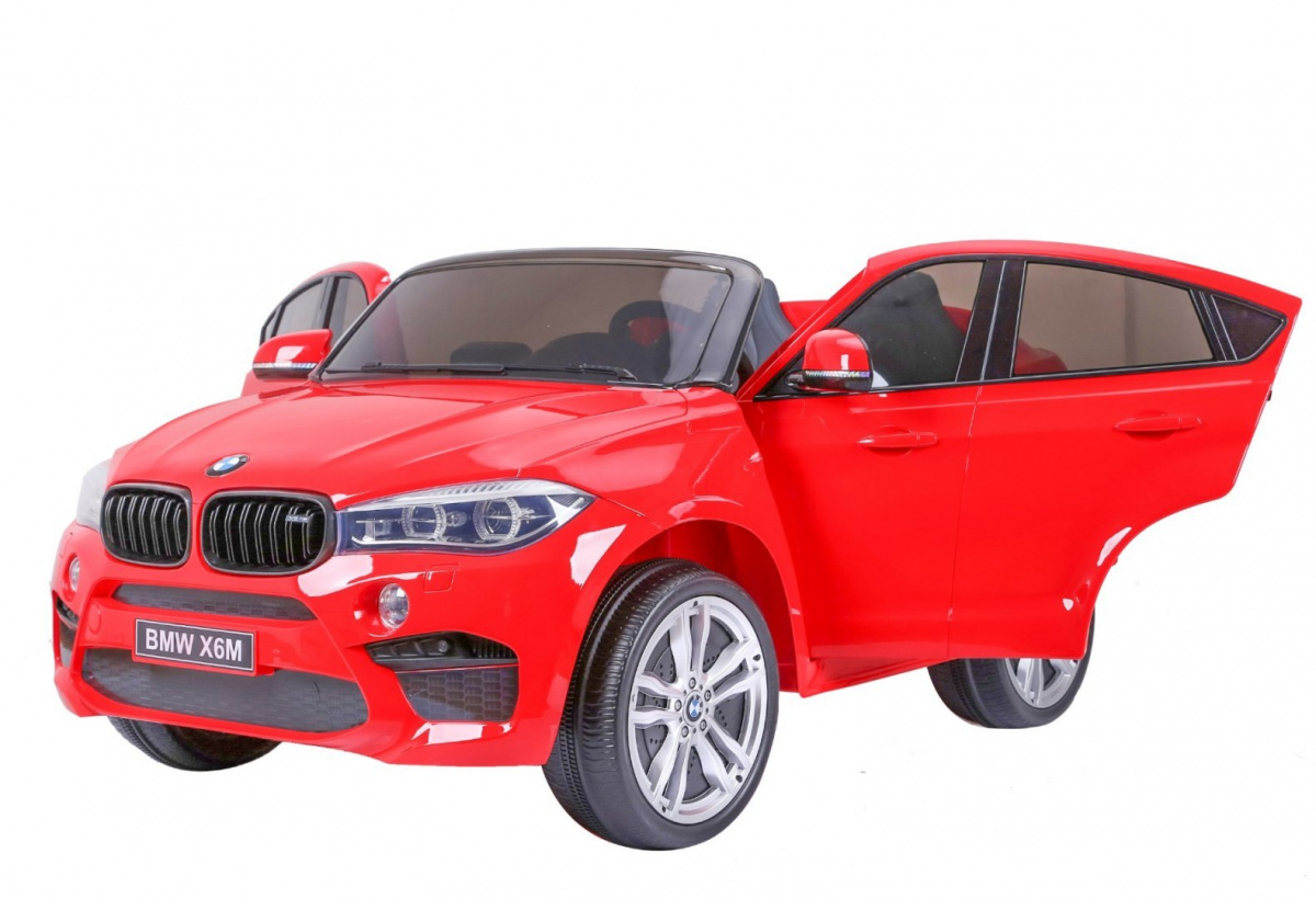 BMW X6M XXL dla 2 dzieci Czerwony SUV + Pilot + Ekoskóra