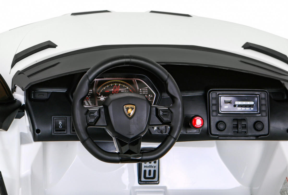 Lamborghini SVJ DRIFT dla 2 dzieci Biały + Funkcja driftu + Pilot