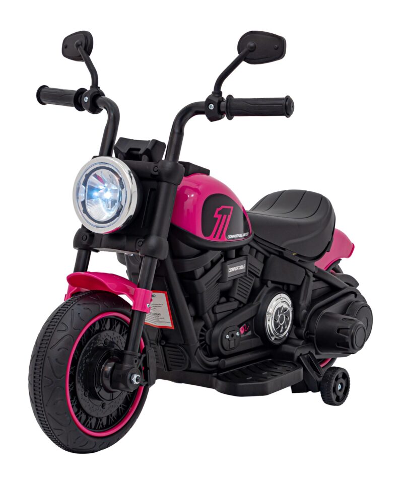 Motorek Chopper FASTER na akumulator dla dzieci Różowy + Radio FM + Panel audio + LED