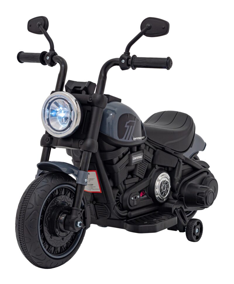 Motorek Chopper FASTER na akumulator dla dzieci Szary + Radio FM + Panel audio + LED