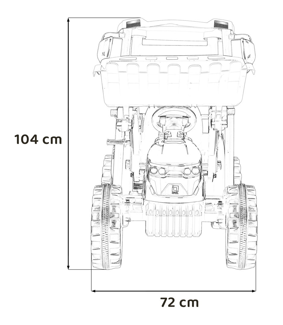 Pojazd MEGA Traktor D68 Z Przyczepką Niebieski