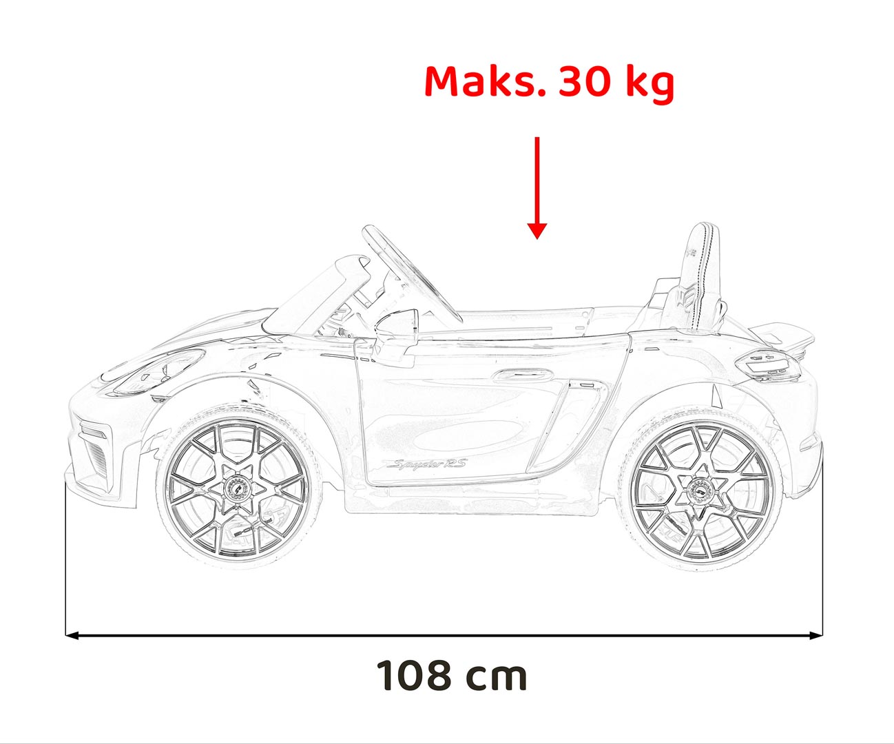 Pojazd Porsche Spyder RS 718 Biały