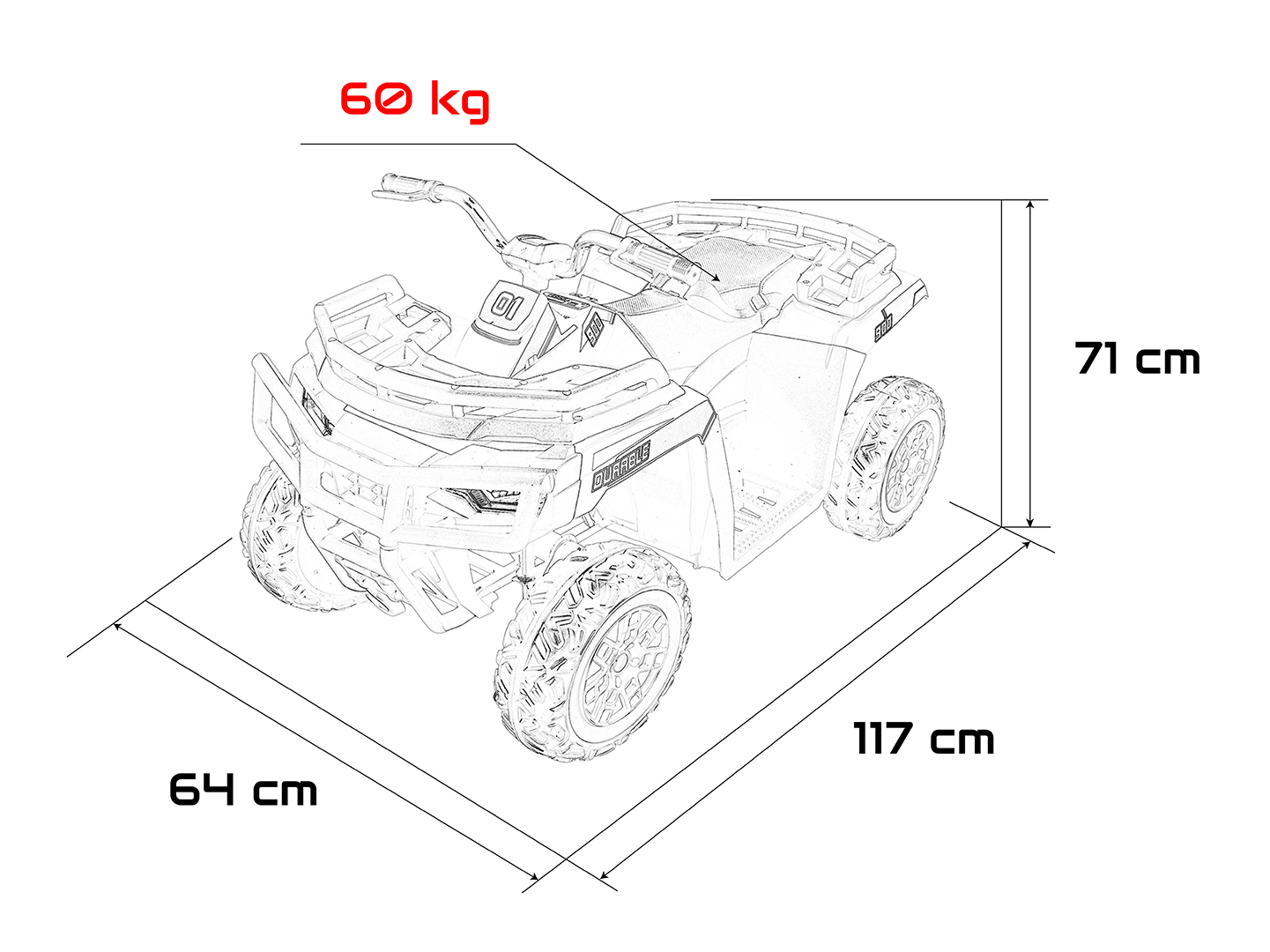 Pojazd Quad 4x4 ATV WOLF Biały