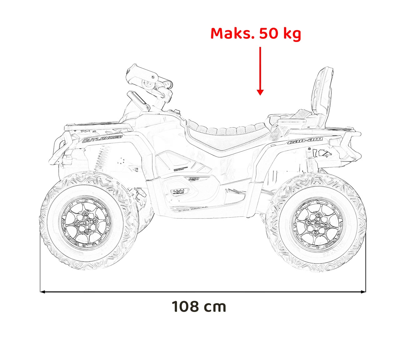 Quad Can Am Outlander ATV z Pilotem Czarny